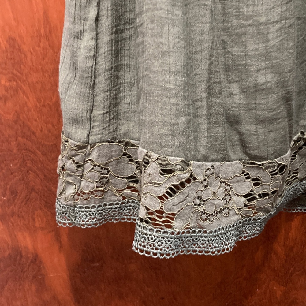 Zac & Rachel Olive Green Lacey 2X Dress - Picture 5 of 8